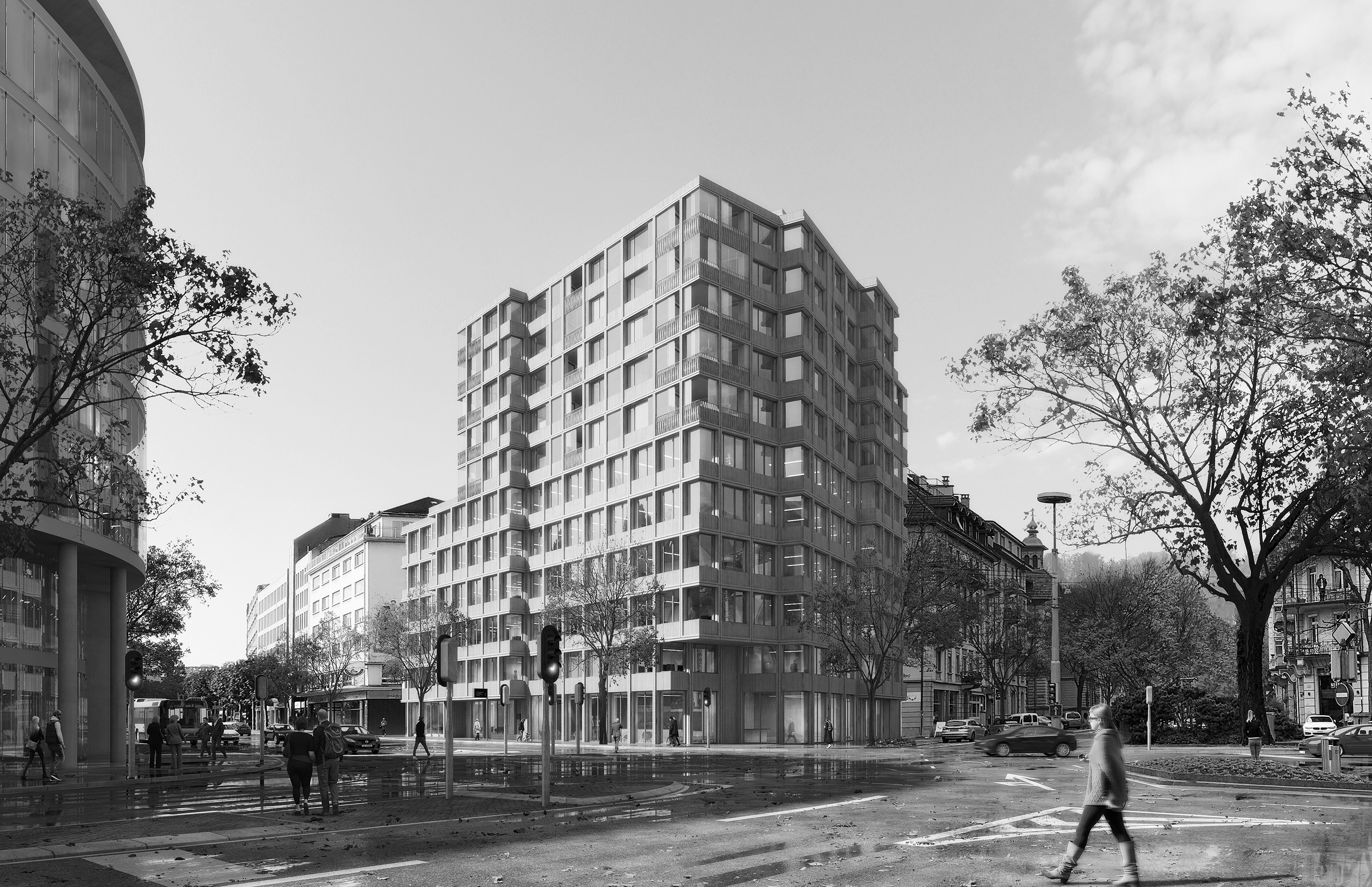 Visualization new residential and office building