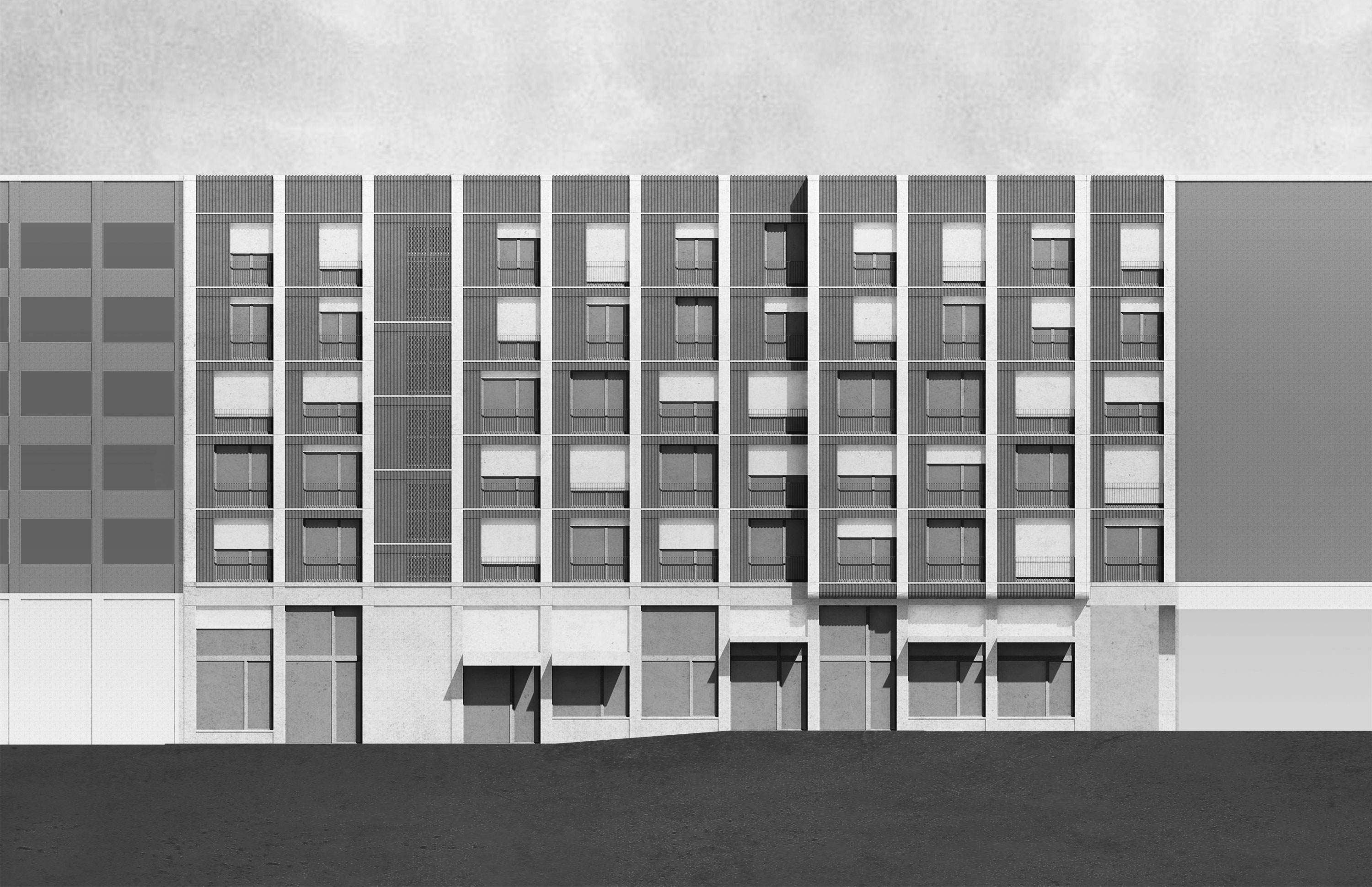 Visualization facade to the square