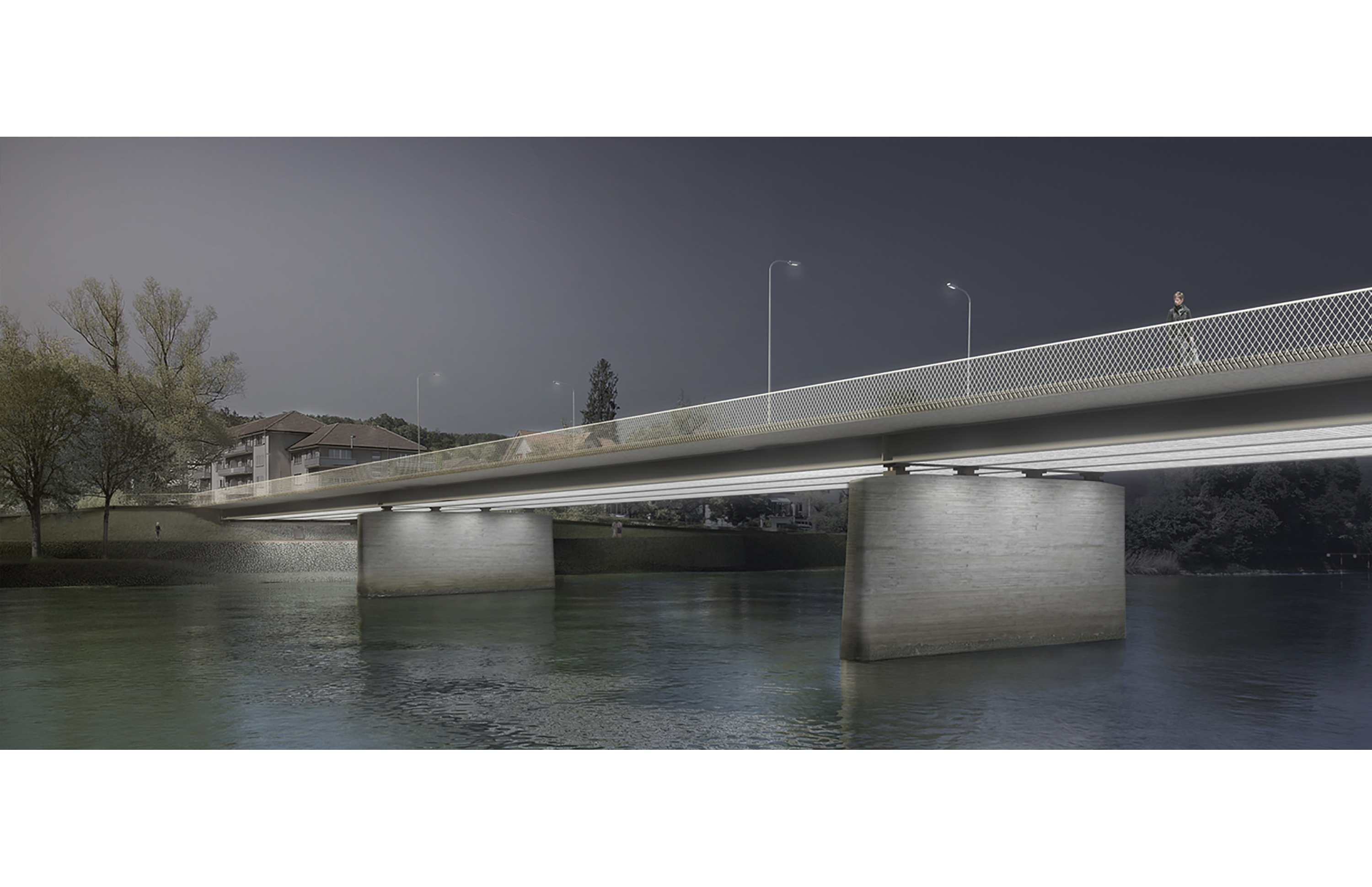 Visualisierung Brücke bei Nacht