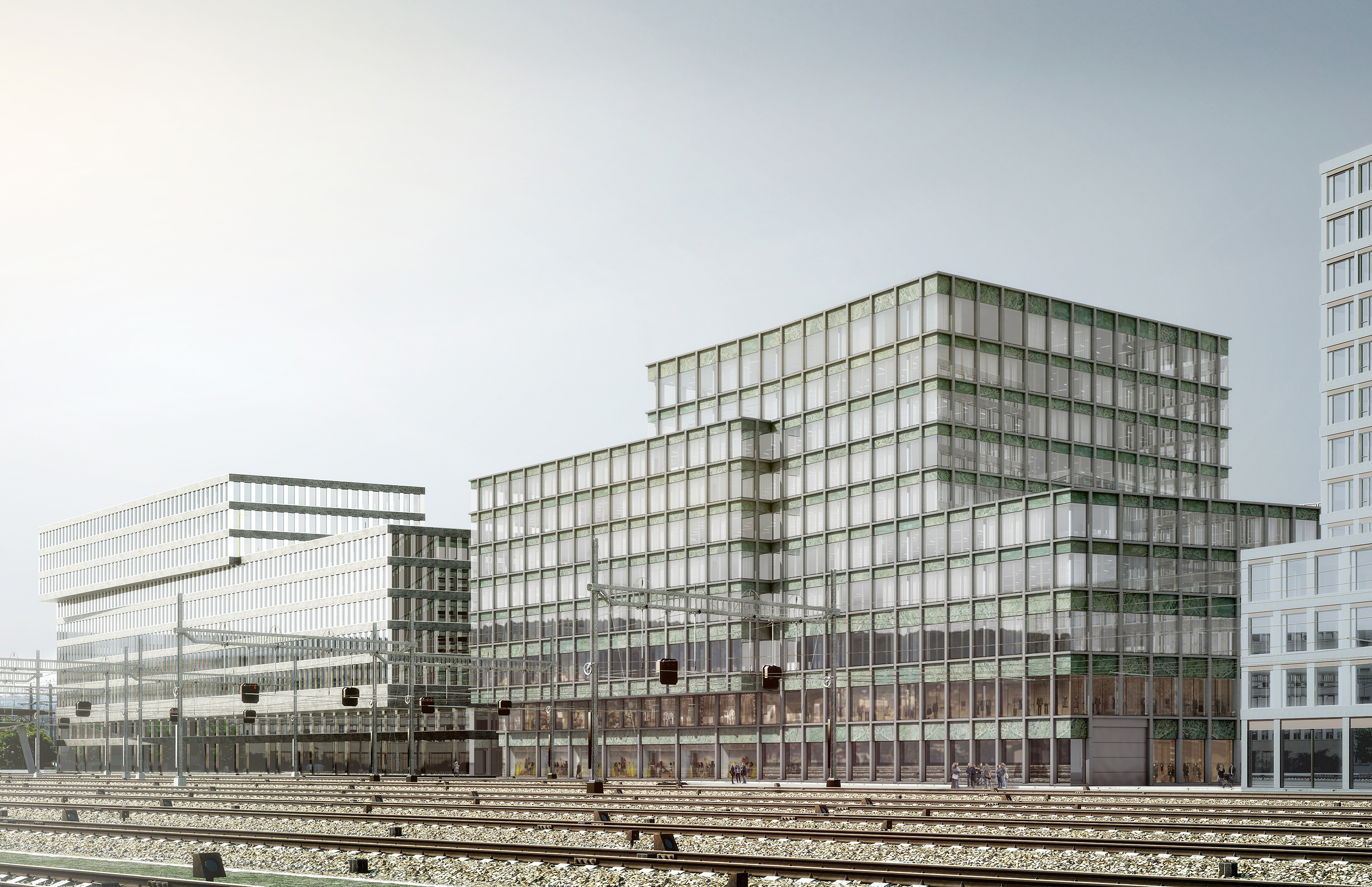 Visualisierung Fassade zu den Gleisen