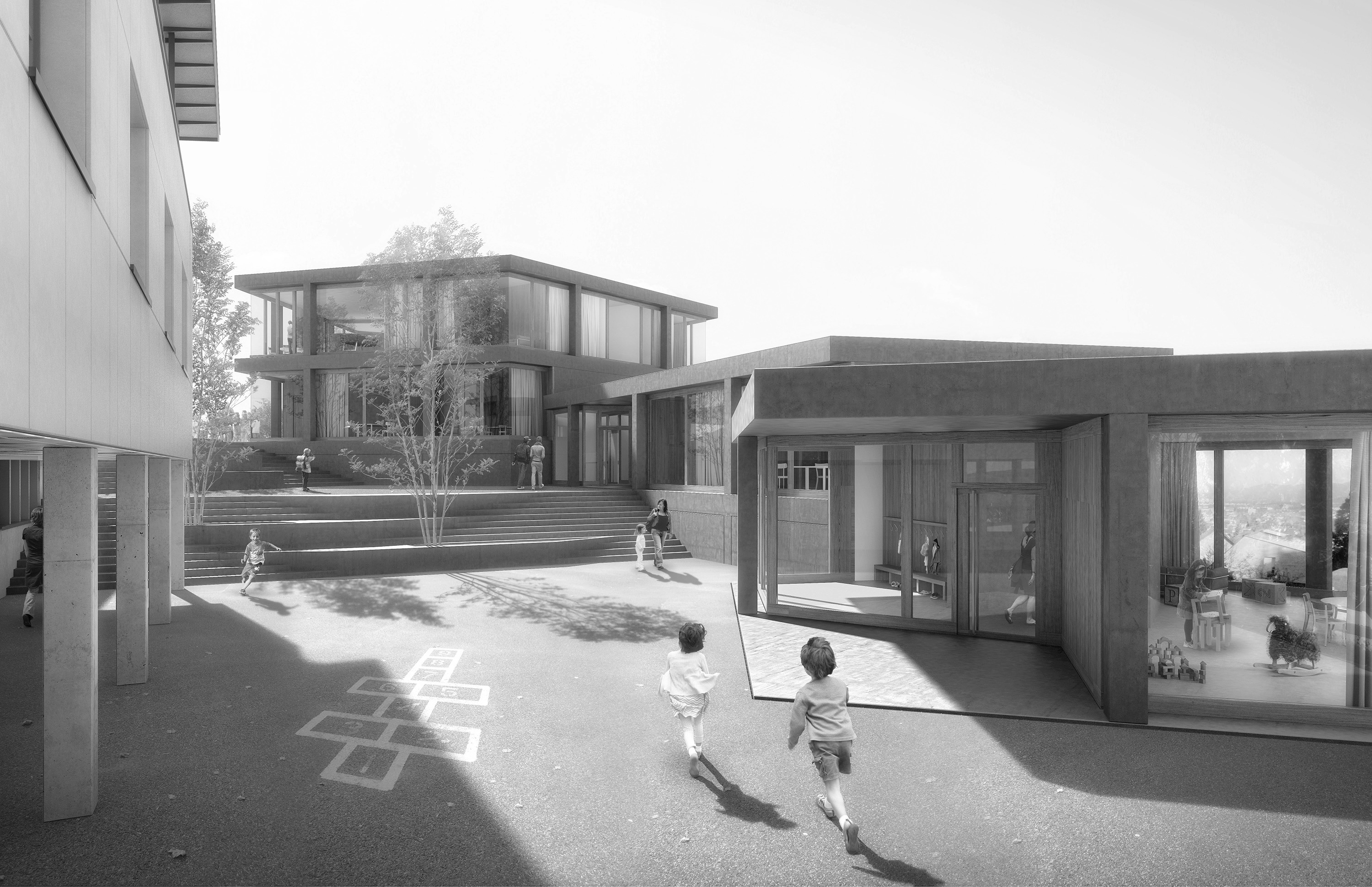 Visualisierung neue Schulgebäude