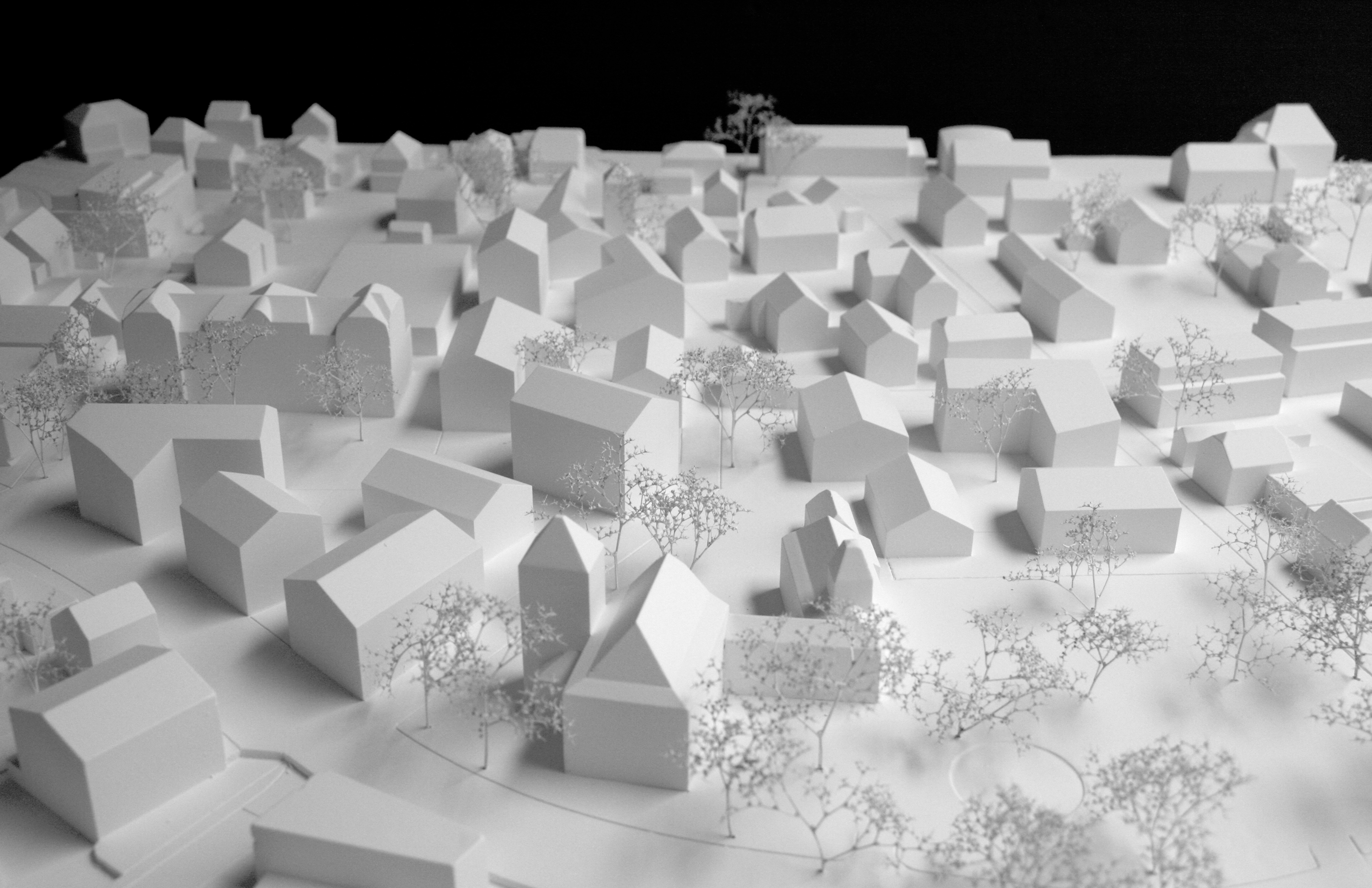 Model with new village center